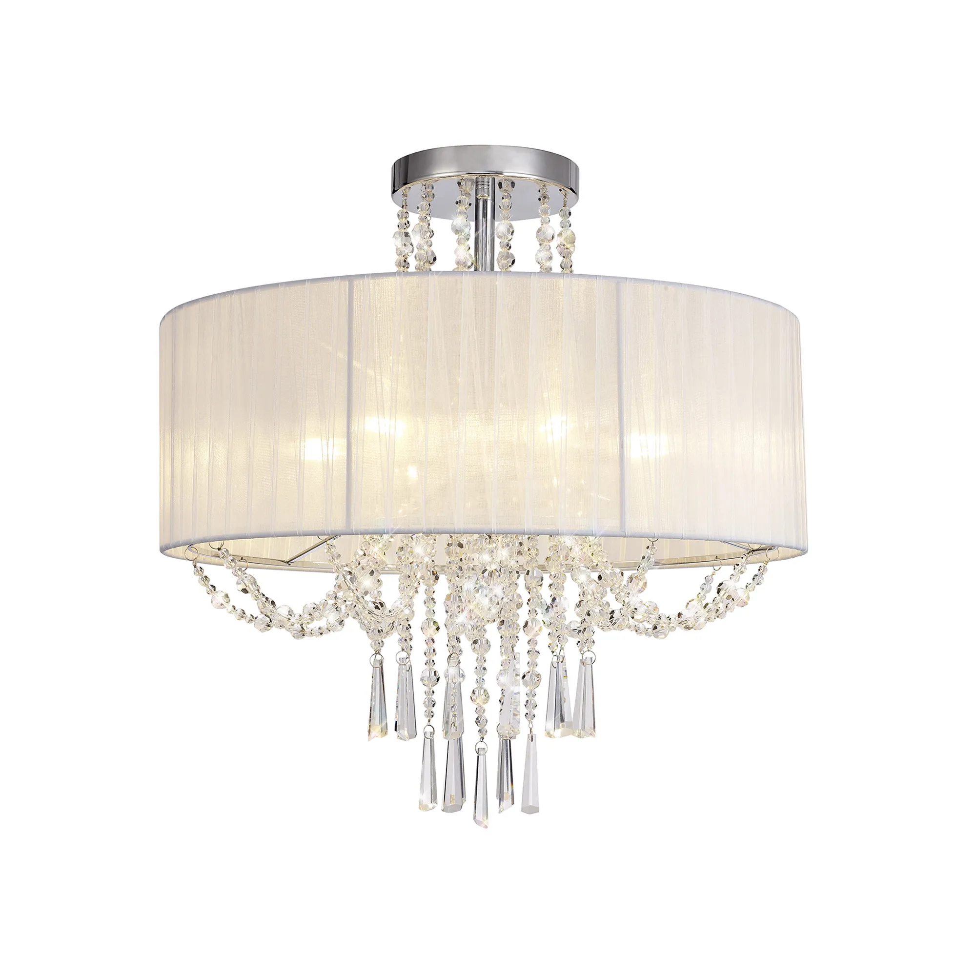 Freida Semi Flush Ceiling 6 Light IL31747  Diyas Freida Polished Chrome-White